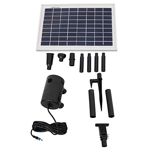 Sunnydaze 8W Outdoor Solar Pump and Panel Fountain Kit with 2 Spray ...